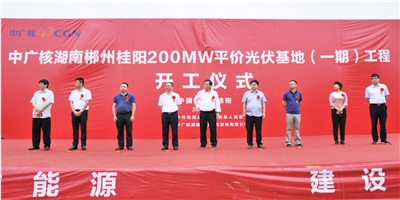 项目动态丨中广核郴州桂阳200MW光伏基地正式开工